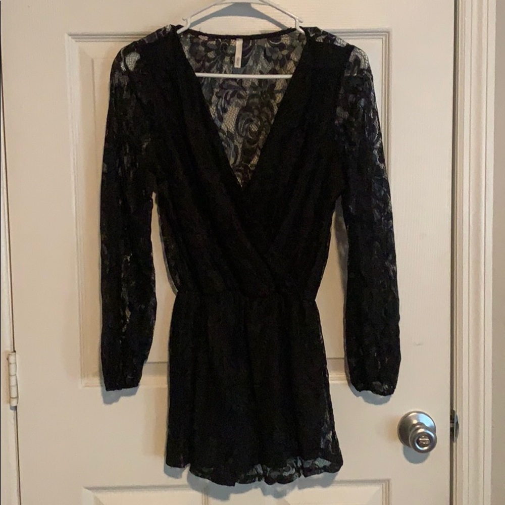 Black lace romper
